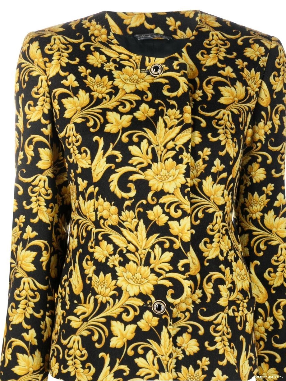 Versace Women jacket baroque-print 1990s single-breasted 0501